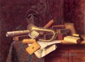 Stillleben mit Büste Dante irisch Maler William Harnett